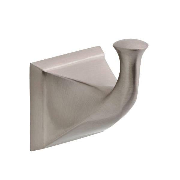 NO HARDWARE Everly Single Towel Hook Bath Hardware Accessory in Brushed Nickel