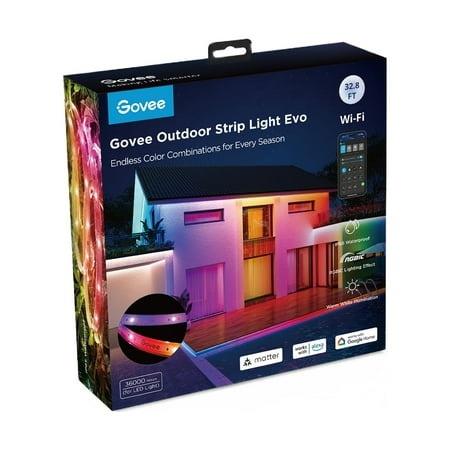 32.8 Ft. Outdoor Plug-in Integrated LED Novelty RGBIC with White Lighting Wi-Fi Enabled String -Light