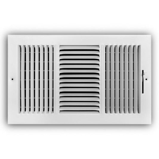 14 in. X 8 in. 3-Way Steel Wall/Ceiling Register in White