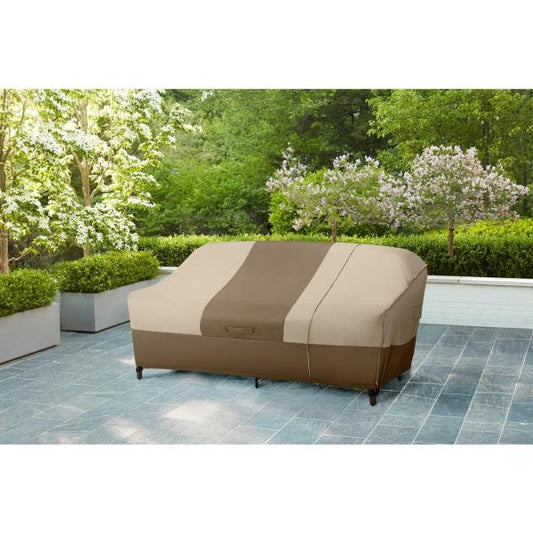 38" L X 77.3" W X 31" H Beige Patio Furniture Loveseat or Sofa (2-in-1) Cover