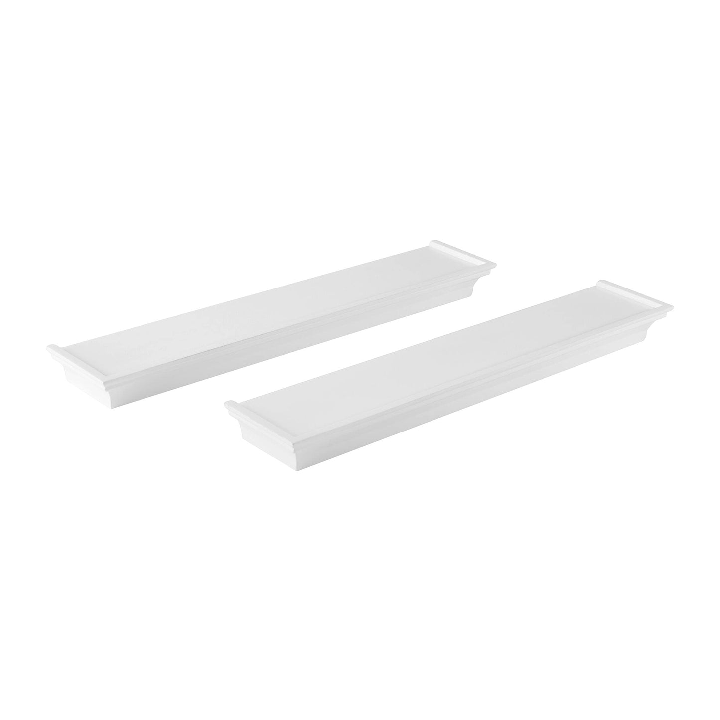 Melannco Arlington Floating Wall Shelves for Bedroom, Living Room, Nursery, Set of 2, 20-Inch, White