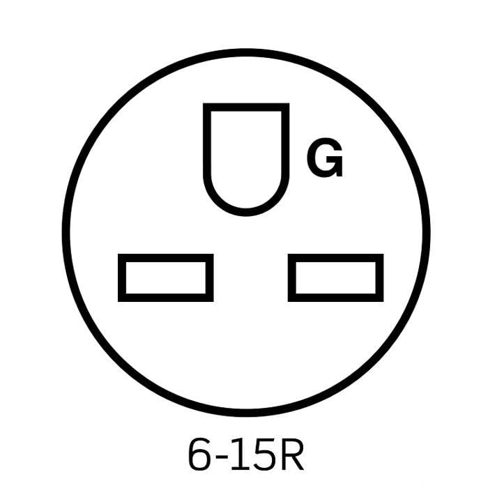 Leviton Straight Blade Connector, 15 Amp, 250 Volt, Industrial Grade, 5669-C, Black & White
