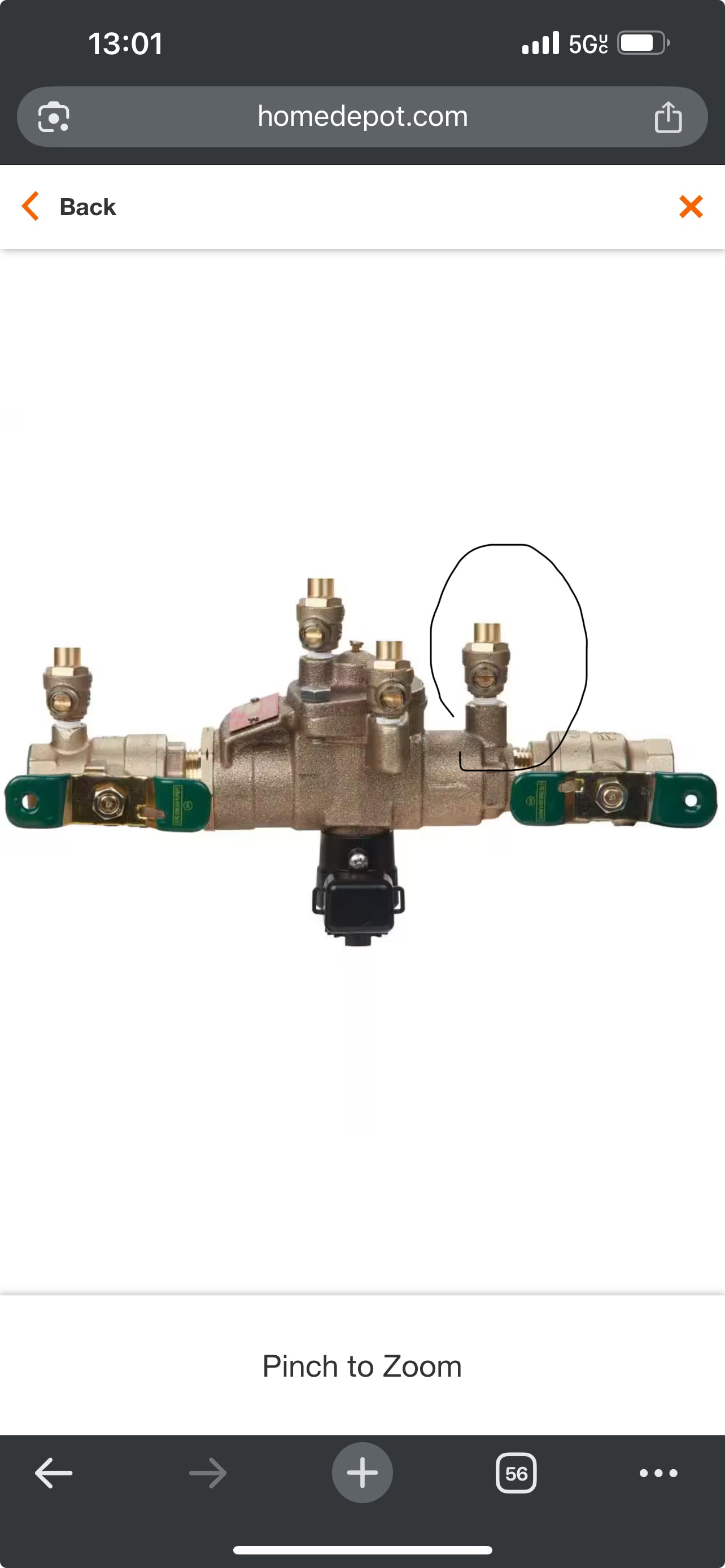 MISSING PARTS 3/4 in Bronze Reduced Pressure Zone Backflow Preventer Assembly, Quarter Turn Shutoff Valves, Tee Handles, Flood Sensor