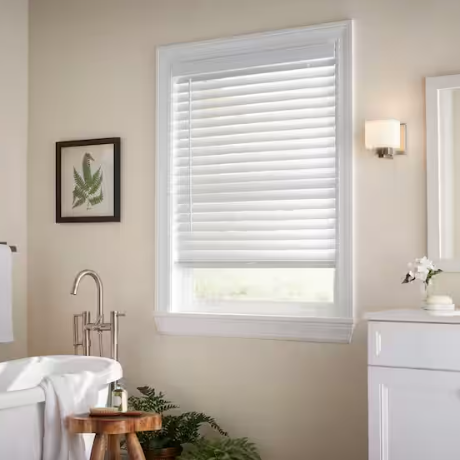 60"W x 72L 2" Faux Wood Blinds, White