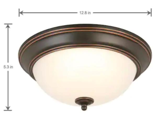 13 in. Oil Rubbed Bronze LED Flush Mount (2-Pack)