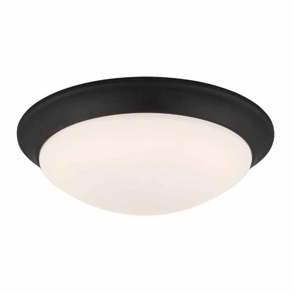 NO GLOBE Stetson 11" 1-Light Satin Bronze LED Selectable CCT Ceiling Flush Mount