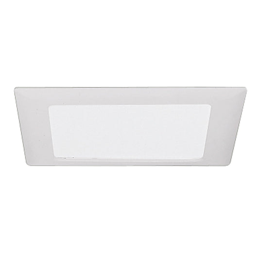 (READ) HALO 10P Recessed Ceiling Light Square Trim with Glass Albalite Lens, White,9.5" L x 1.2" W x 9.3" H