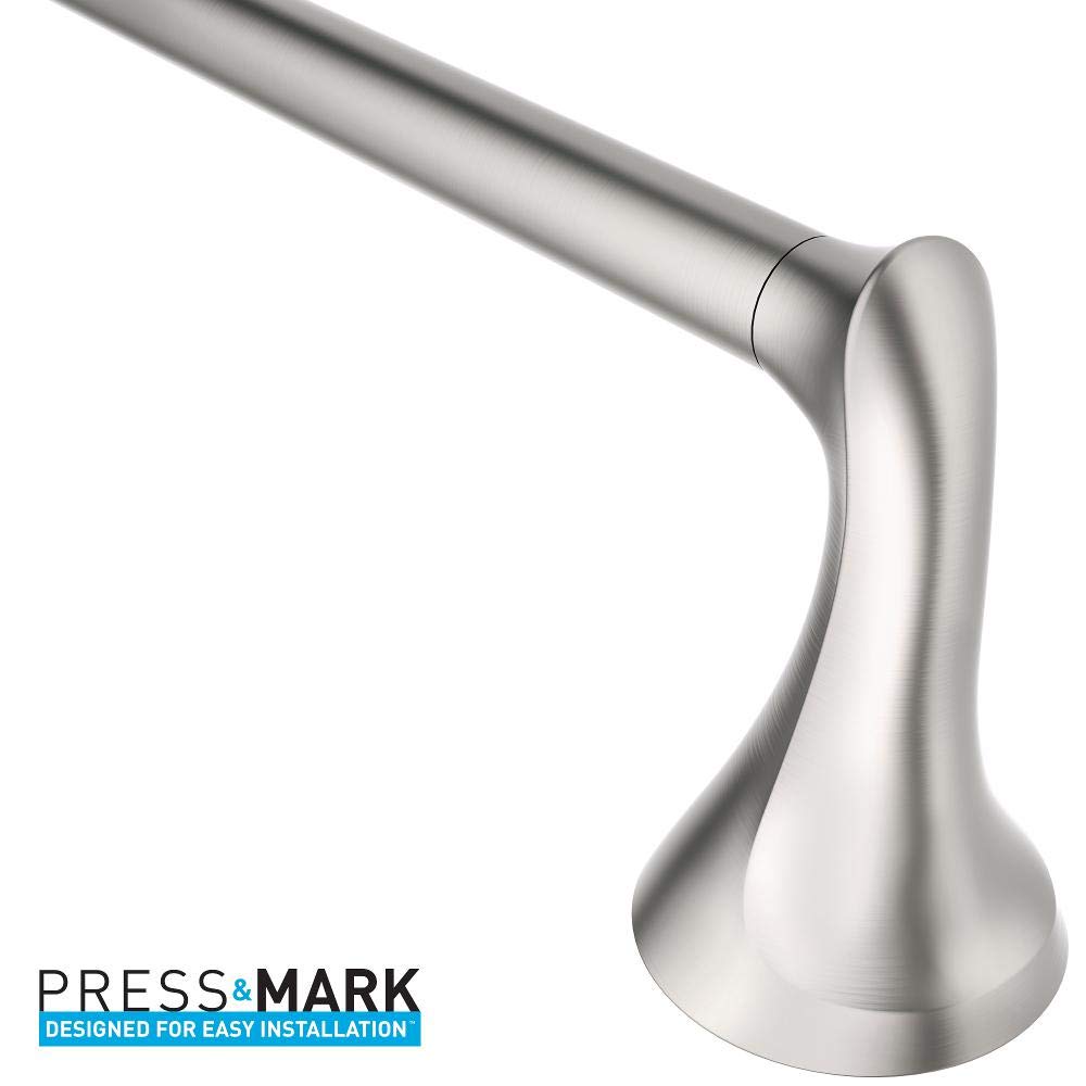 Moen Darcy 24 in. Towel Bar with Press and Mark in Brushed Nickel