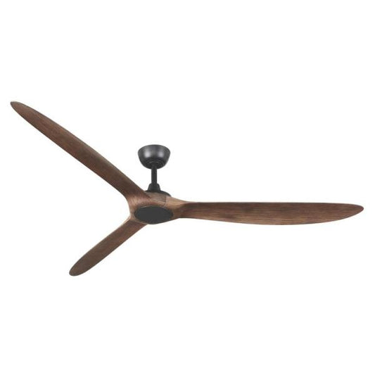 Tager 72" Smart Indoor/Outdoor Matte Black, Whiskey Barrel Blades Ceiling Fan