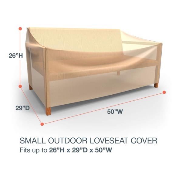 Budge Sedona Patio Loveseat Cover, Tan, Small