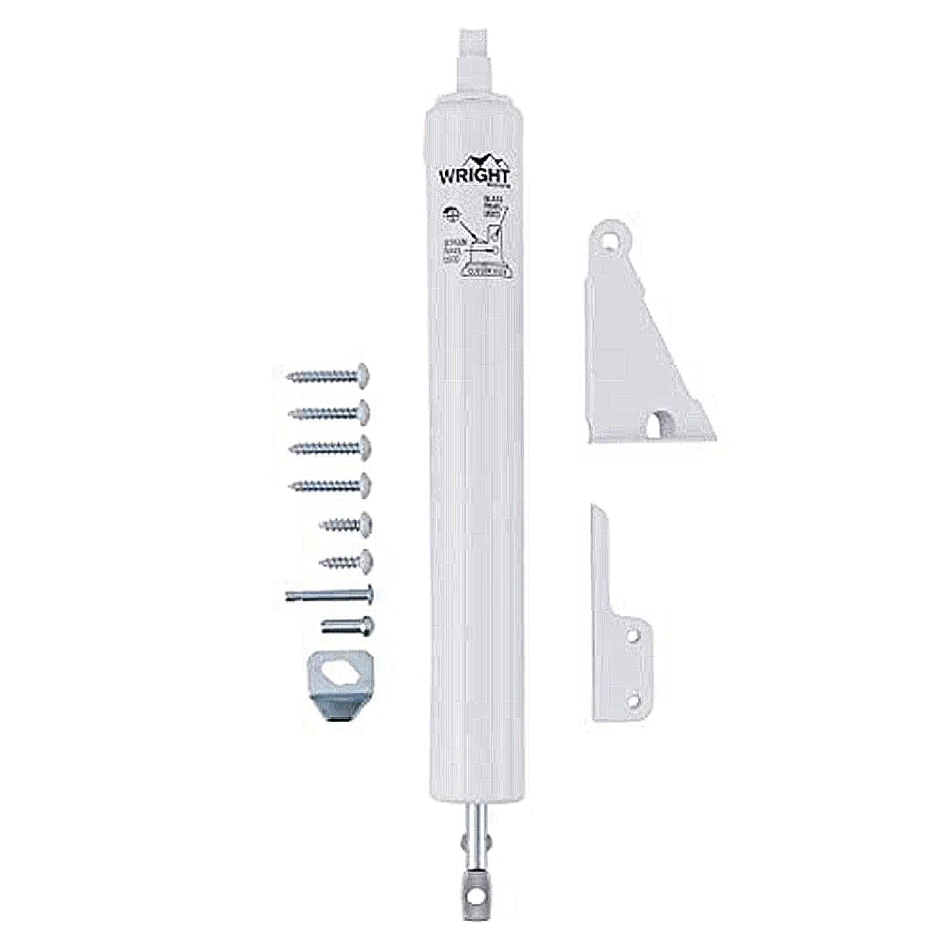 Wright Products Pneumatic Storm Door Closer – Adjustable, Smooth-Closing with Hold-Open Washer (Transitional, White)