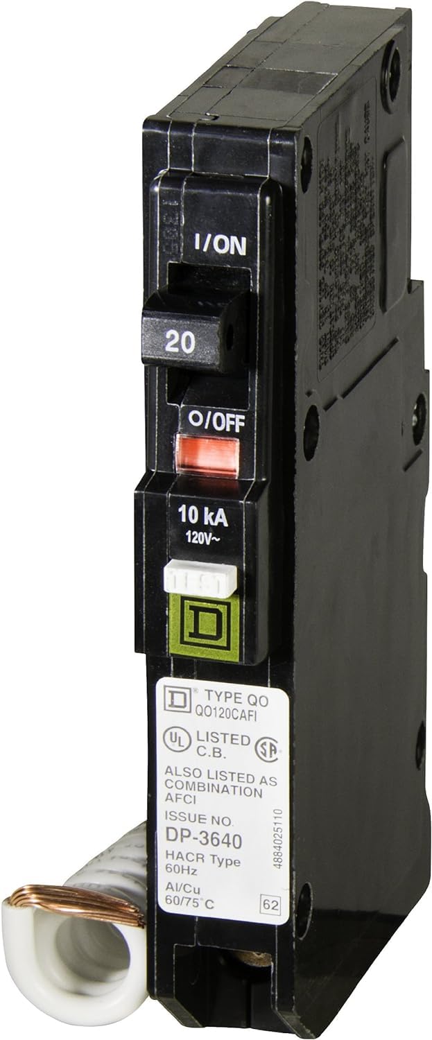 Square D QO120CAFI QO 20A Arc Fault Breaker