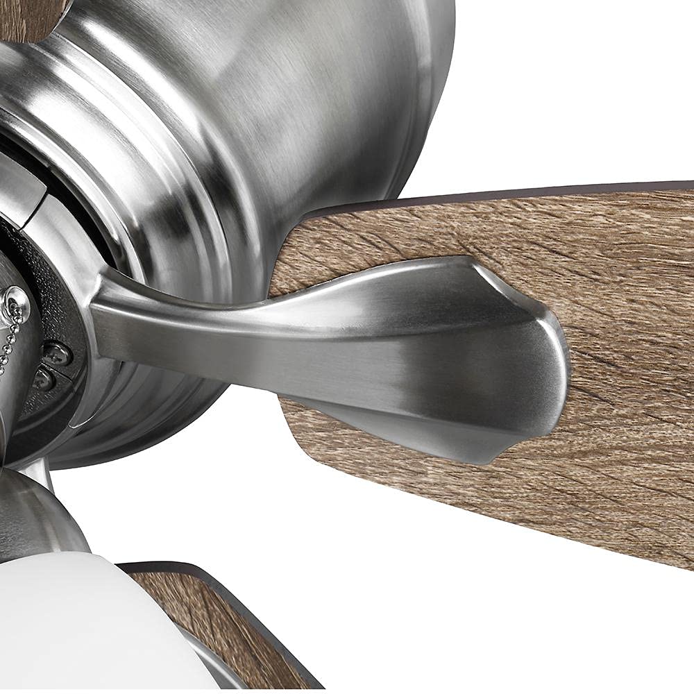 NO SHADES OR BLADES Hampton Bay Sidlow 52" LED Brushed Nickel Hugger Ceiling Fan