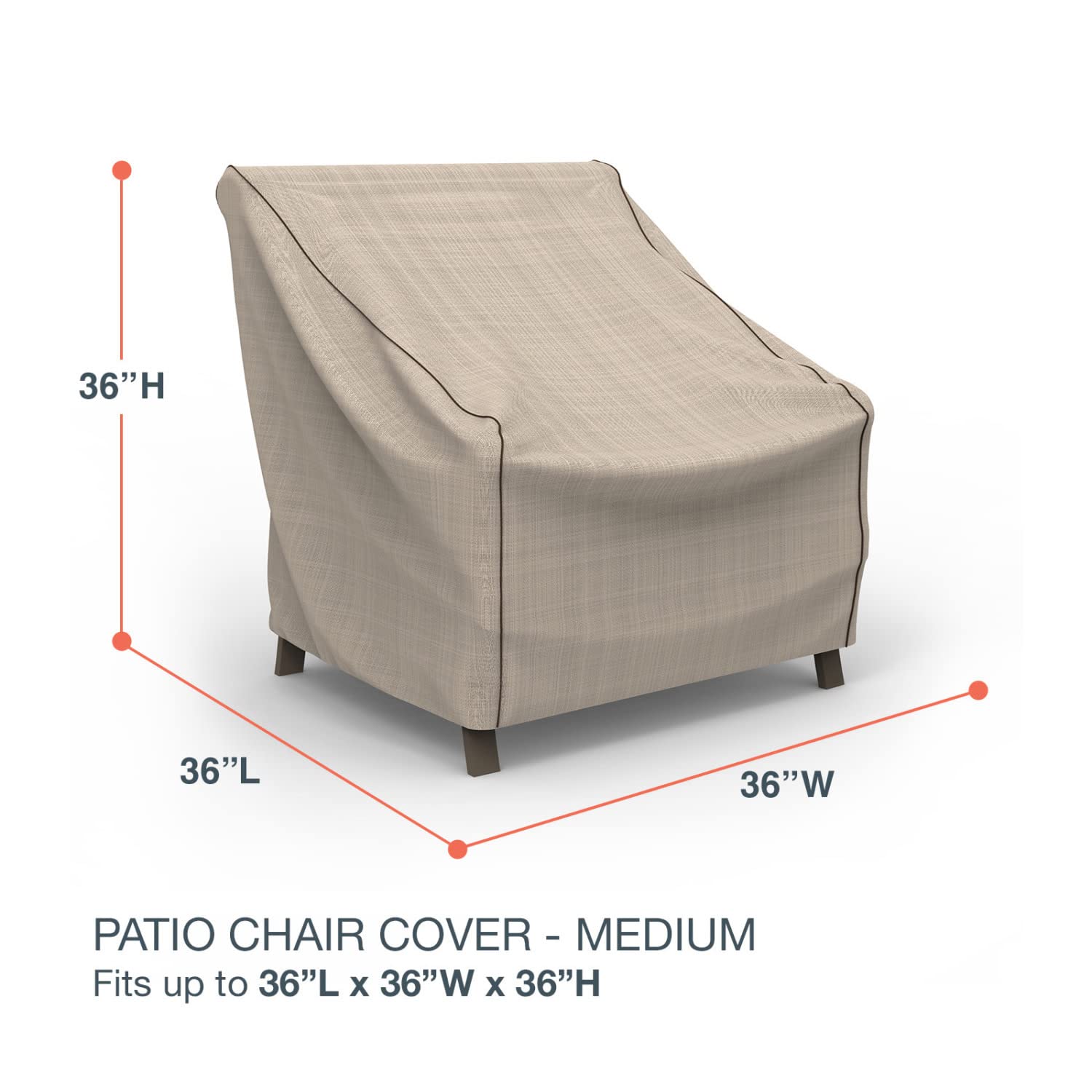 Budge NeverWet Mojave Patio Chair Cover, Black Ivory, Small