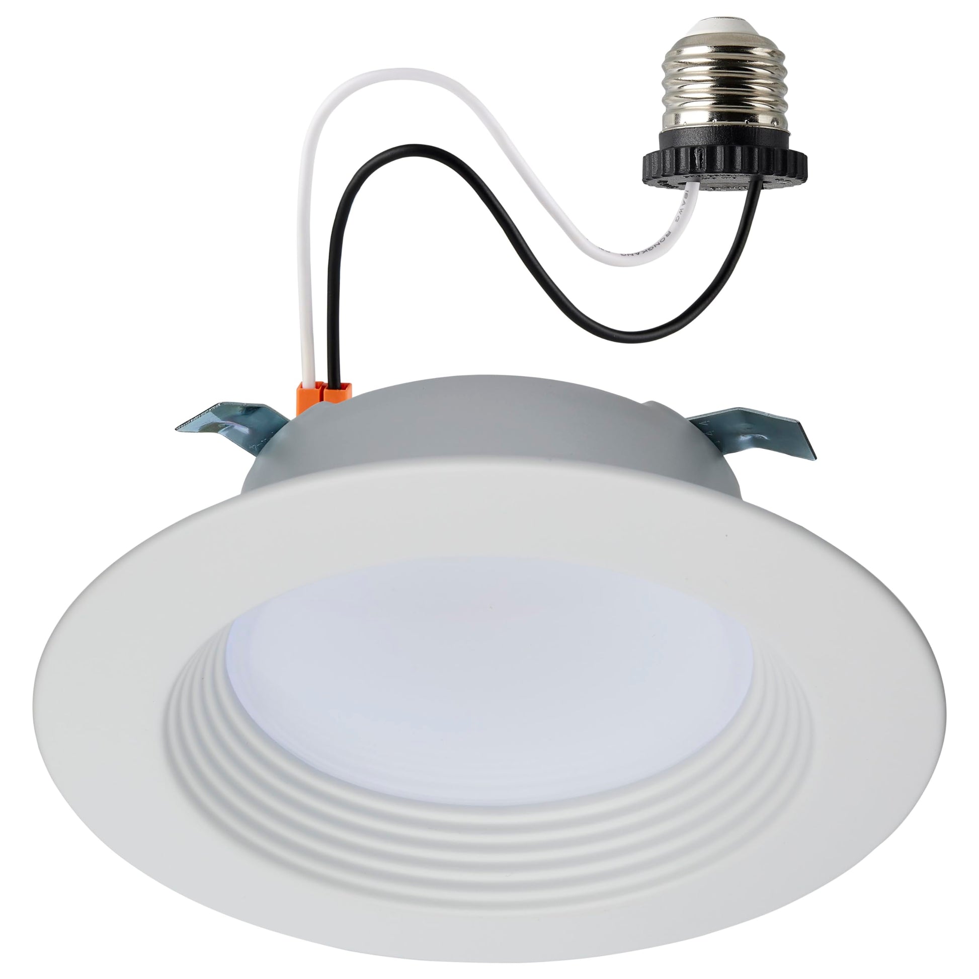 Satco LED Retrofit Downlight with Stepped Baffle, CCT Selectable 2700K/3000K/3500K/4000K/5000K, 4 Inch Round, White