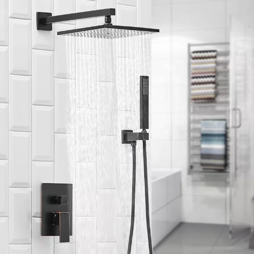 Brass Single Handle 3-Spray 10" Rain Shower Faucet 2.5 GPM Shower System