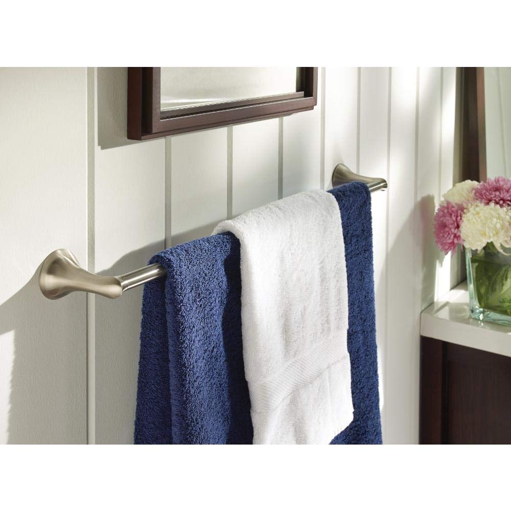 Moen Darcy 24 in. Towel Bar with Press and Mark in Brushed Nickel
