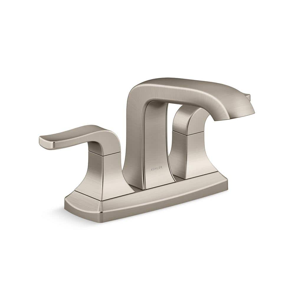 Rubicon 4 in. Centerset Double Handle Bathroom Faucet in Vibrant Brushed Nickel