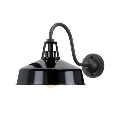 Perry Court 1-Light Gloss Black Outdoor Wall Lantern