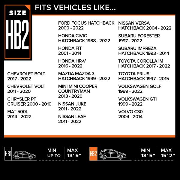 Budge Duro 3 Layer Hatchback Cover, Water Resistant, Scratchproof, Dustproof Cover, Fits Hatchbacks up to 15'3", Gray