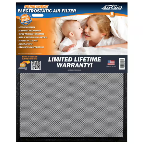 Air-Care 14 in. x 25 in. x 1 in. Flexible Permanent Washable Air Filter MERV 8