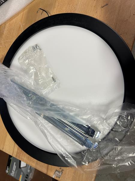 (2-PACK) Commercial Electric 15 in. Black Ultra-Low Profile LED Flush Mount 5CCT