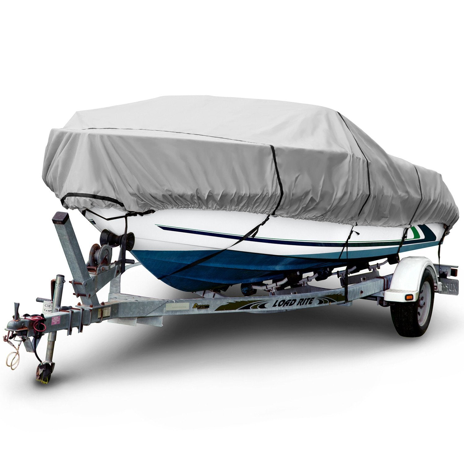 Budge 1200 Denier Boat Cover fits Center Console V-Hull Boats B-1231-X7 (22' to 24' Long, Gray)