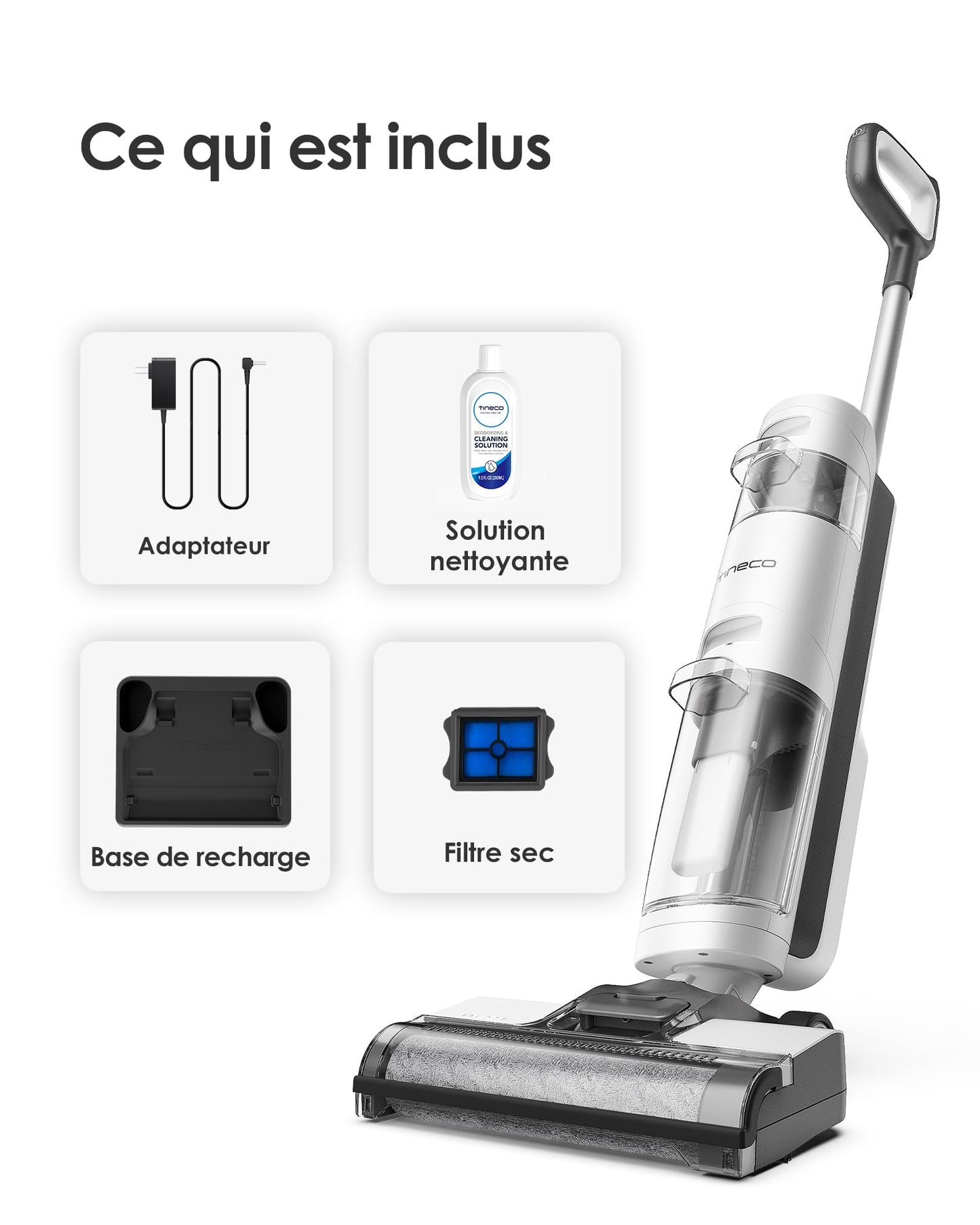 Tineco iFloor Breeze Wet Dry Vacuum Cleaner, Cordless Floor Cleaner and Mop Lightweight One-Step Cleaning for Hard Floors