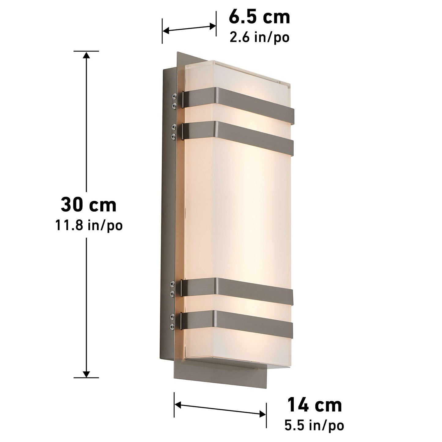 Artika Glow Box 3 Indoor/Outdoor Integrated LED Wall Sconce Light Fixture, Stainless Steel