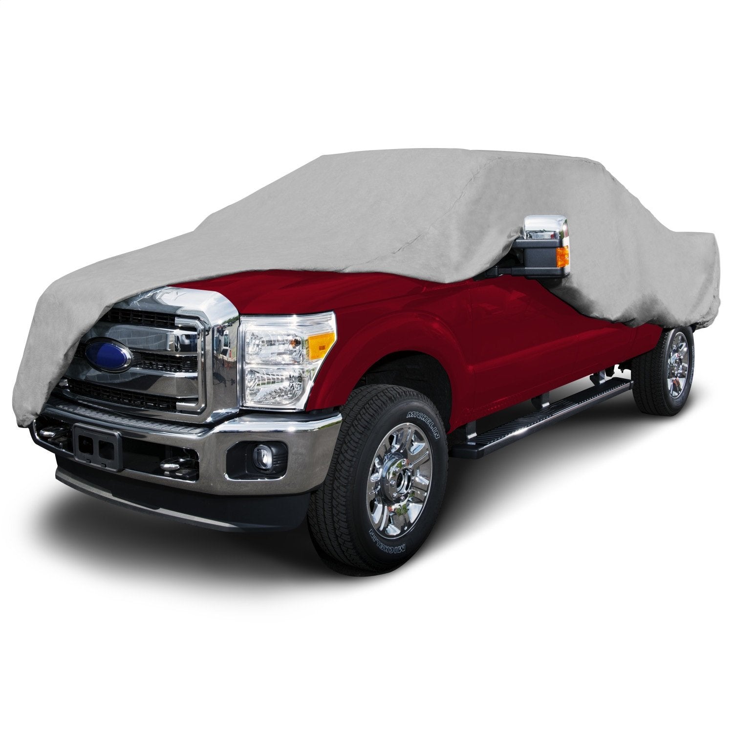 Budge Duro Truck Cover, 3-Layer UV, Water & Dust Resistant Outdoor Protection, Fits Extended Crew Cab Trucks up to 249 Inches, Gray