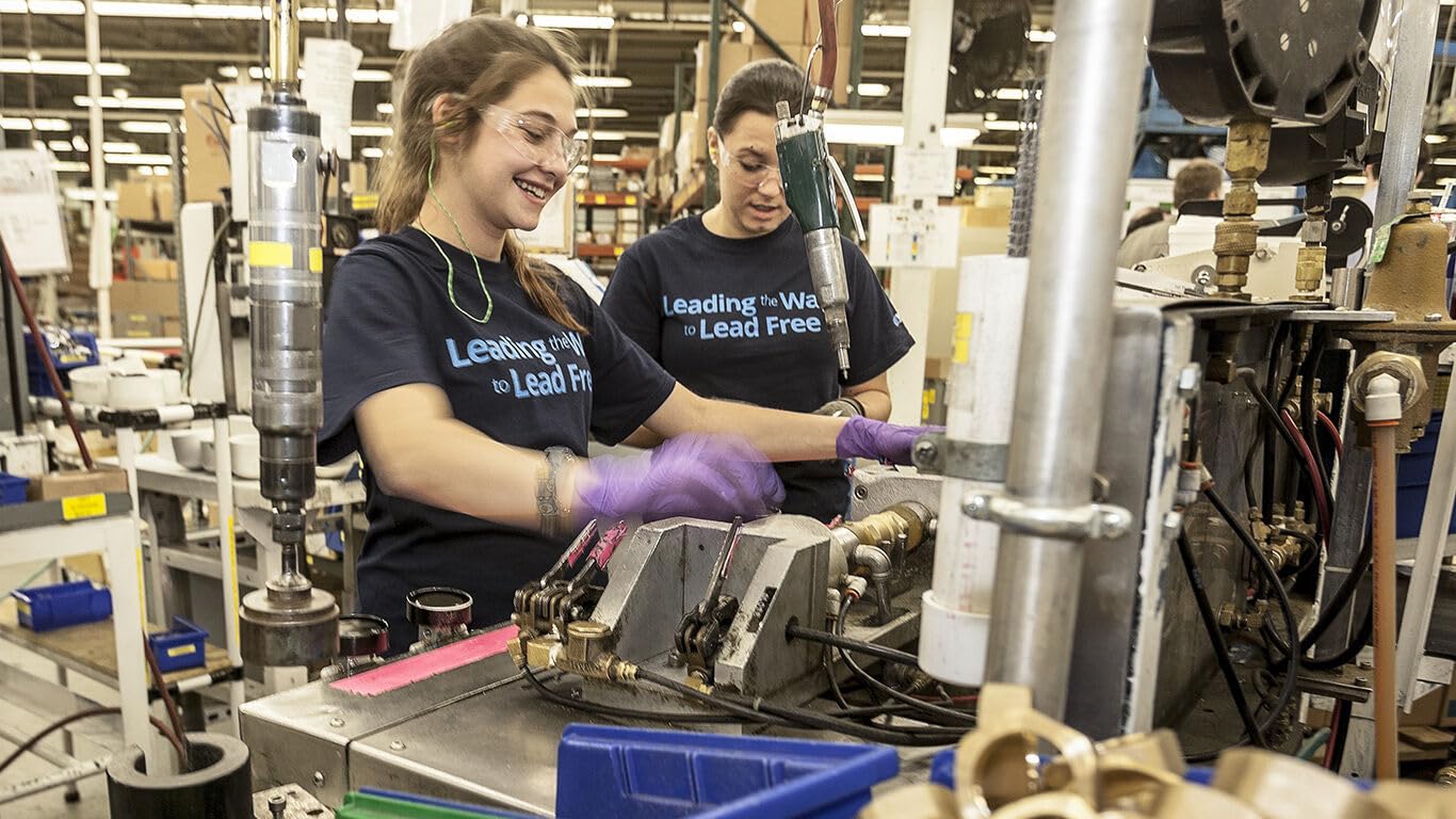 Watts 175C Series 1/2" Bronze Ball-Type Washing Machine Shutoff Valve, 3/4" Hose Outlet Connection, 1/2" Copper Dual Ell Adapters for Solder or Hose, O-Rings, Maximum Pressure 200 psi