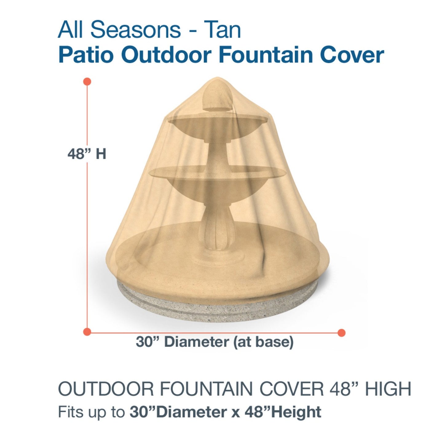 Budge All-Seasons Fire Pit Cover, Tan, 36-inch Diameter, 15-inch Drop