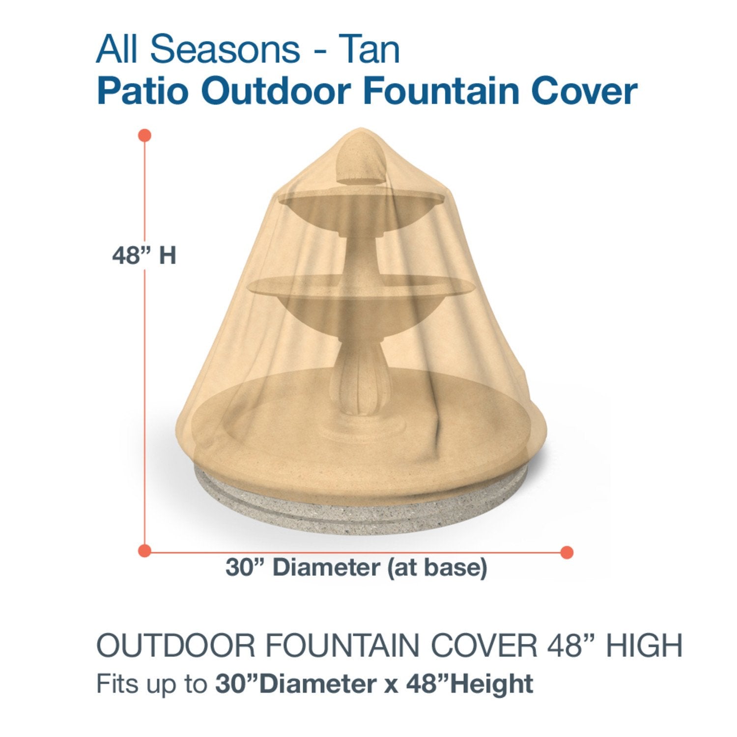 Budge All-Seasons Fire Pit Cover, Tan, 36-inch Diameter, 15-inch Drop