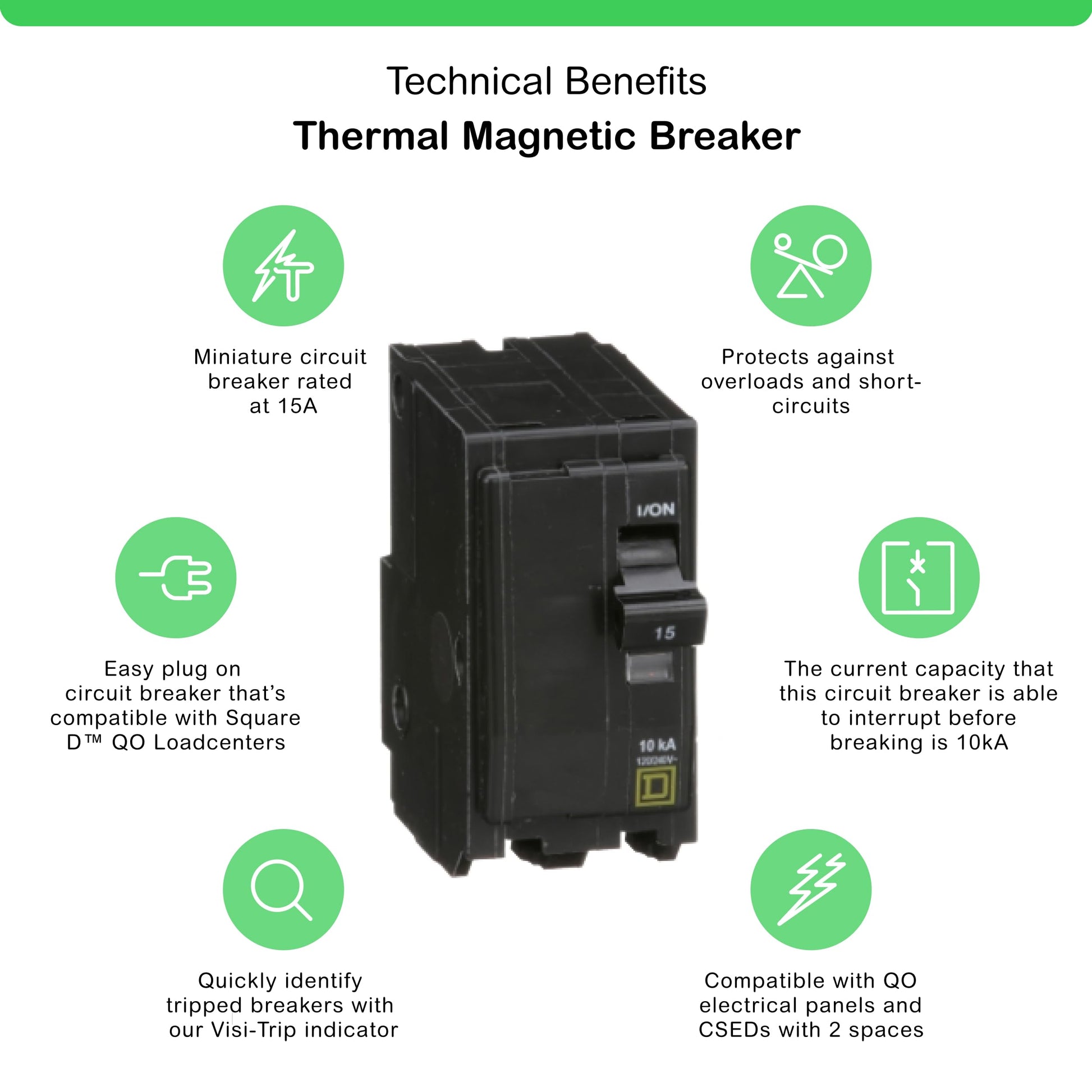 Square D by Schneider Electric Square D - QO 15 Amp Two-Pole Circuit Breaker