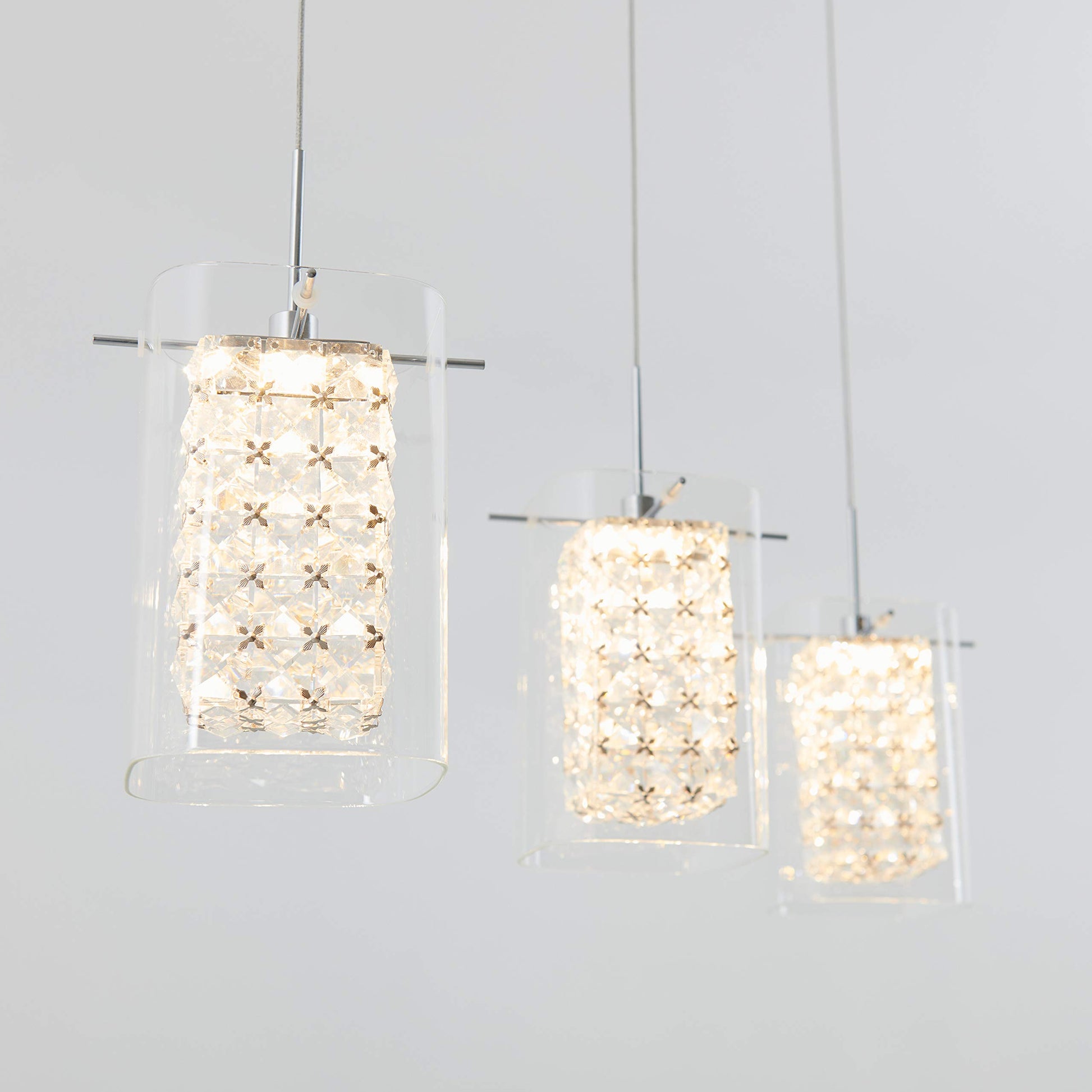 Artika Bubble Cube Pendant Light, 3, Chrome