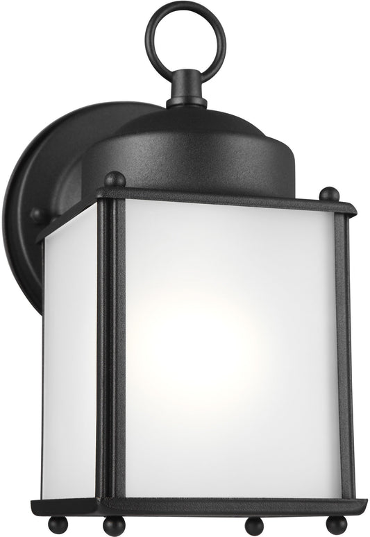 Sea Gull Lighting Generation 8592001EN3-12 Transitional One Light Outdoor Wall Lantern from Seagull-New Castle Collection in Black Finish