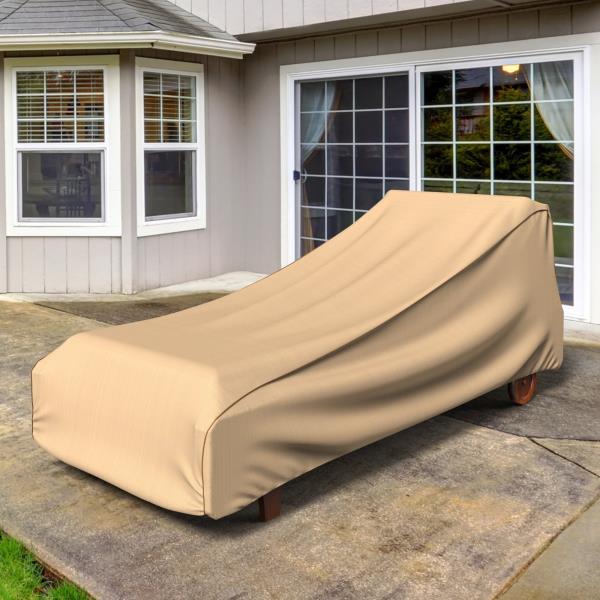 Budge Sendona Chaise Lounge Chair Cover, Tan, Large