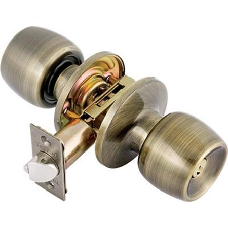 Toledo 229680 Malaga Round Knob Entry Lockset, Antique Brass