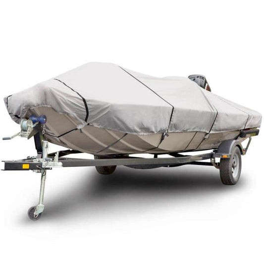 Sportsman 600 Denier 14 Ft. to 16 Ft. Long (Beam Width up to 75 in.) Gray Flat Front Boat Cover Size BTSD-2