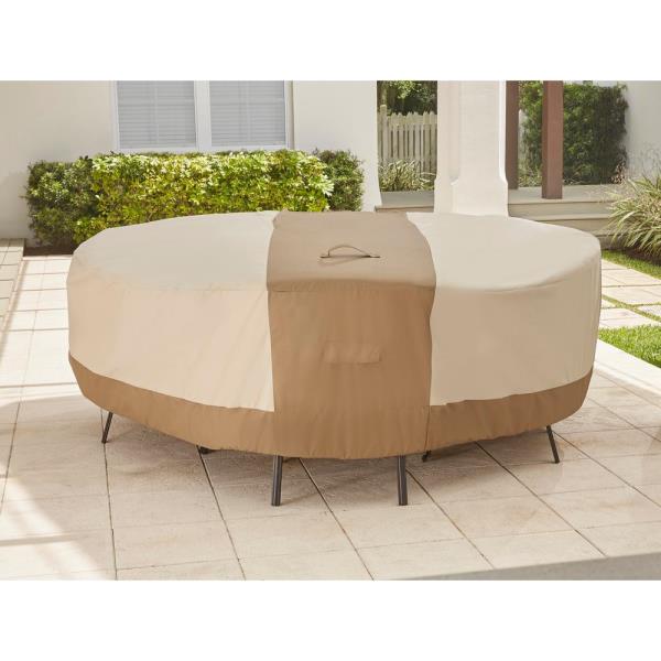 Round Table Outdoor Patio with Chair Cover