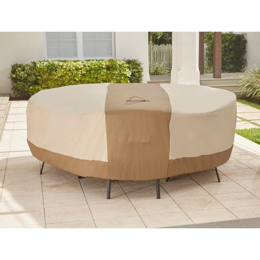 Round Table Outdoor Patio with Chair Cover