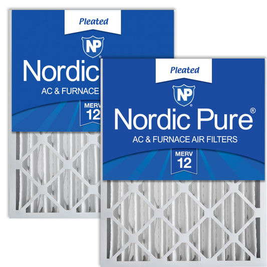 Nordic Pure 20x25x4 (19_1/2 x 24_1/2 x 3_5/8) Pleated MERV 12 Air Filters 2 Pack
