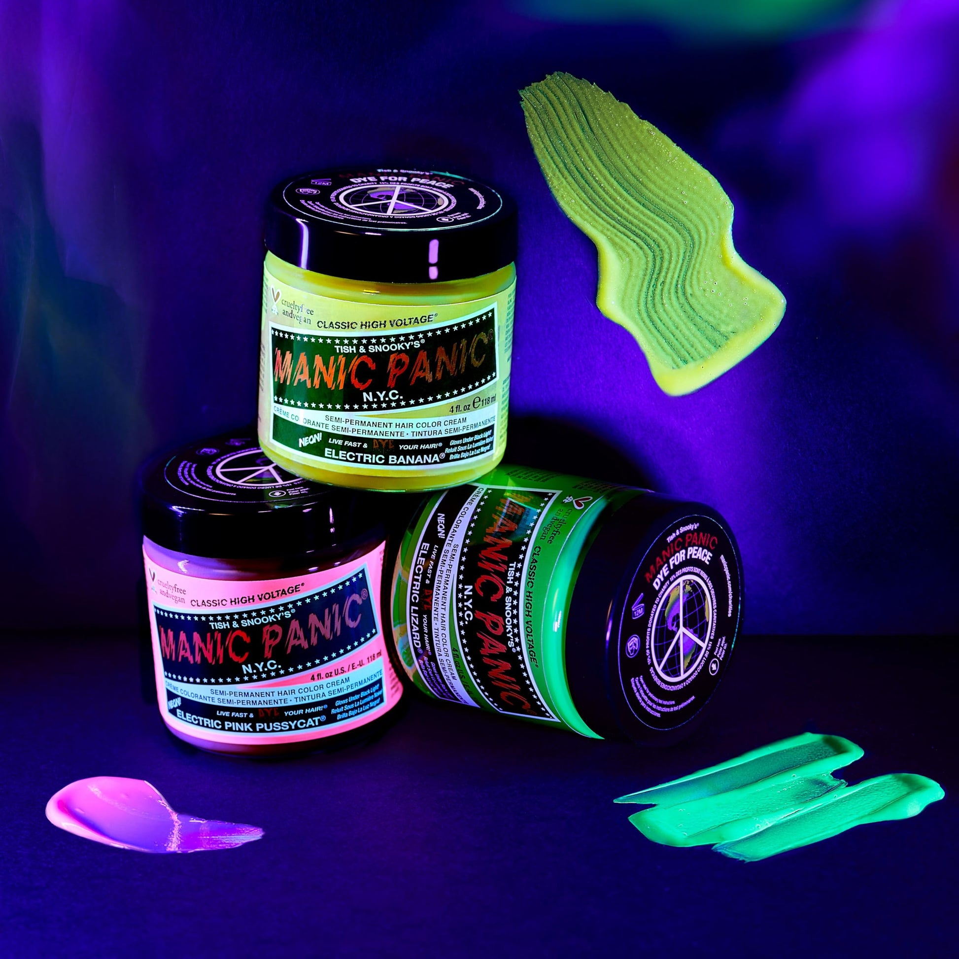 MANIC PANIC Classic Electric Lizard Semi Permanent Hair Color - Bright Neon Green Hair Dye for Women & Men That Lasts 4-6 Weeks - Vegan, Ammonia & Cruelty-Free - Create & Mix Custom Shades (4oz)