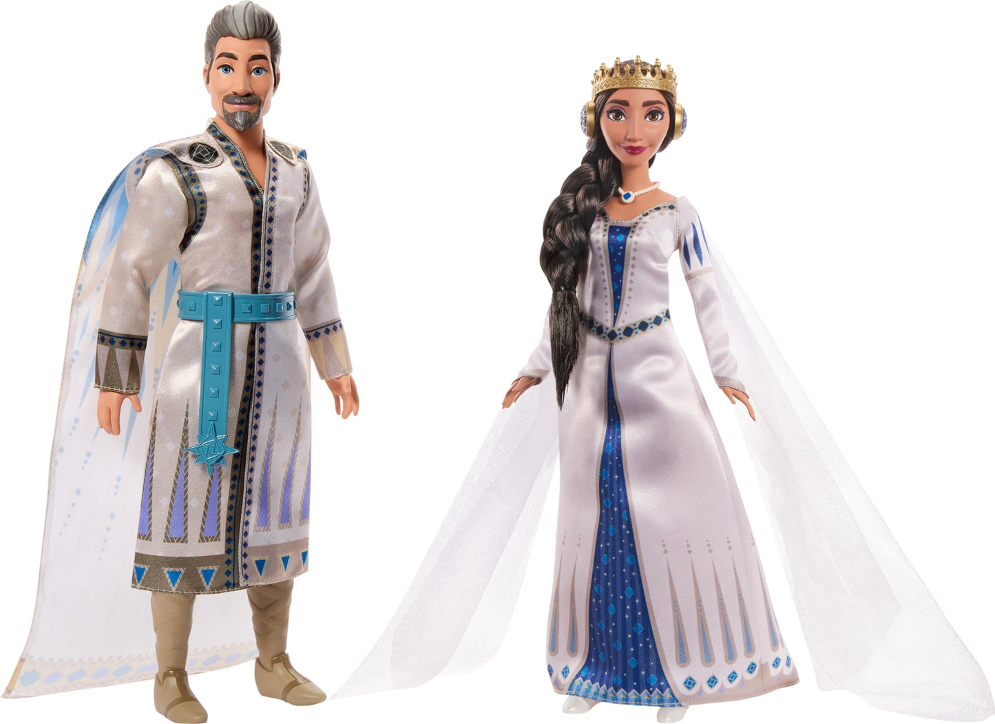Mattel Disney’s Wish 2-Doll Set, King Magnifico & Queen Amaya Posable Fashion Dolls with Removable Outfits & Accessories, HRC18