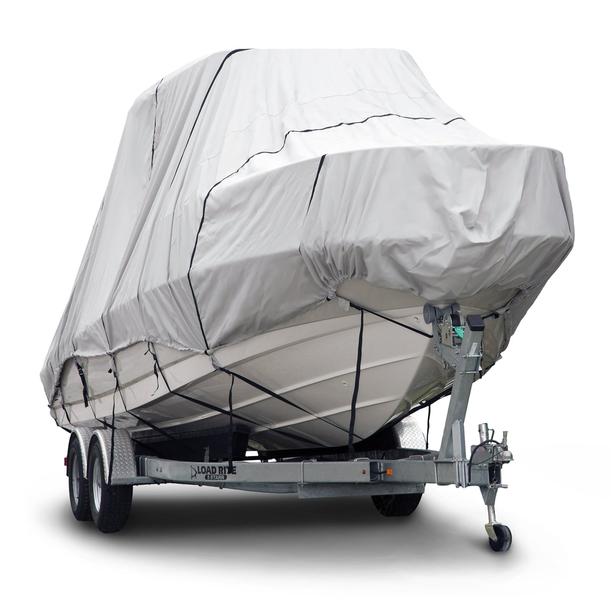 Budge Hard Top T-Top Boat Cover, Fits Boats 22-24ft with Beam up to 106", 600 Denier UV & Water Resistant Polyester, Gray