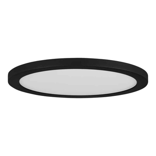 (2-PACK) Commercial Electric 15 in. Black Ultra-Low Profile LED Flush Mount 5CCT