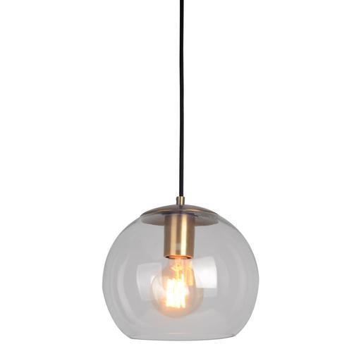 1-Light Antique Brass and Glass Mini-Pendant