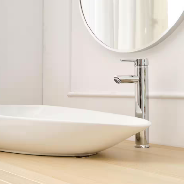 Single Hole Single Handle Vessel Sink Faucet w/ Supply Hose, Polished Chrome