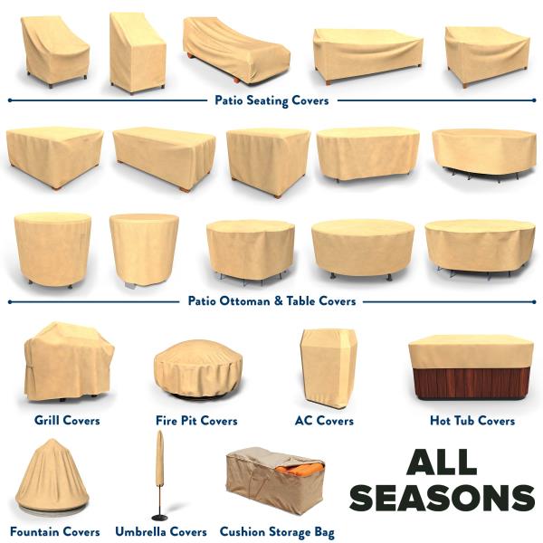 Budge All-Seasons Outdoor Patio Sofa Cover, Extra Extra Large (Tan) (P3A02SF1)