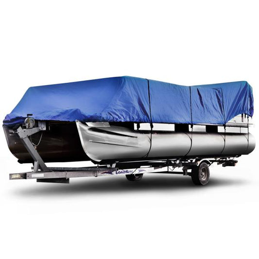 Budge 600 Denier Pontoon Cover Blue 17' - 20' Long (Beam Width Up to 110") Waterproof, UV Resistant